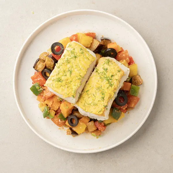 Bistro Lemon-Basil Fish with Ratatouille